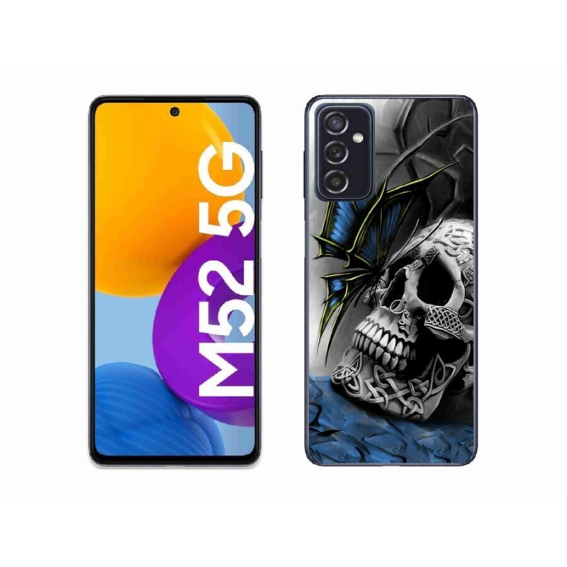 Zselés borítás mmCase Samsung Galaxy M52 5G - pillangó és koponya