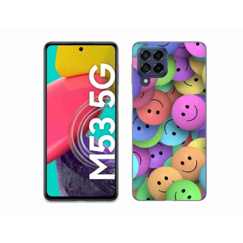 Gél borító mmCase a mobiltelefonon Samsung Galaxy M53 5G - színes smiley-k