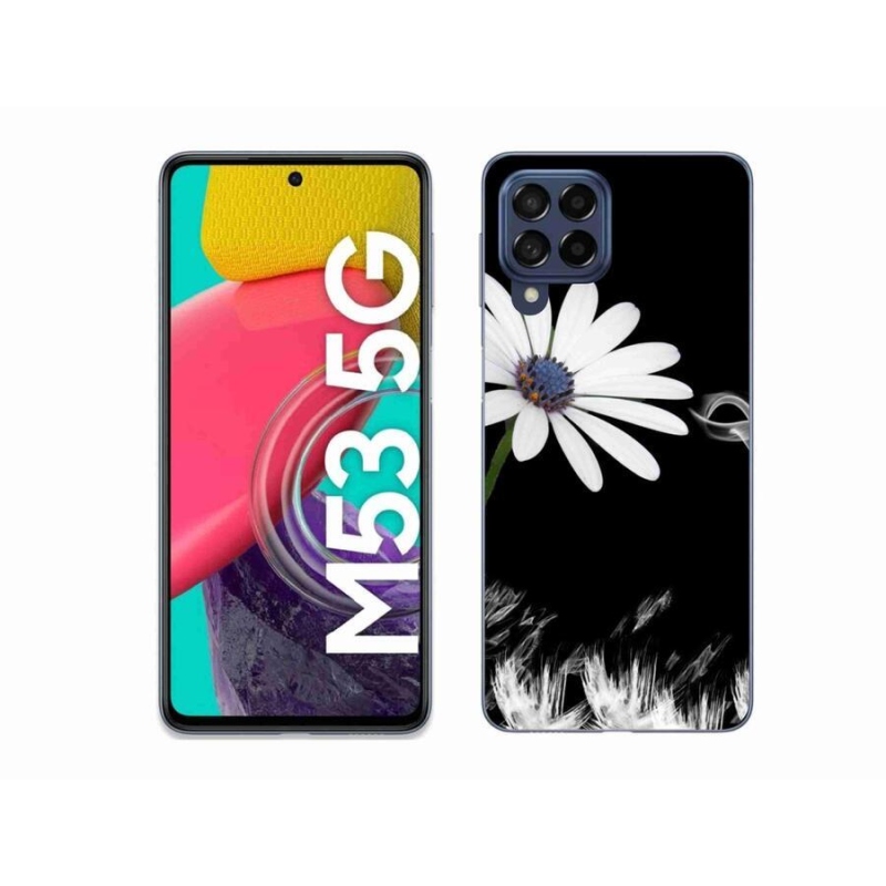 Gél védőhuzat mmCase Samsung Galaxy M53 5G - fehér virág