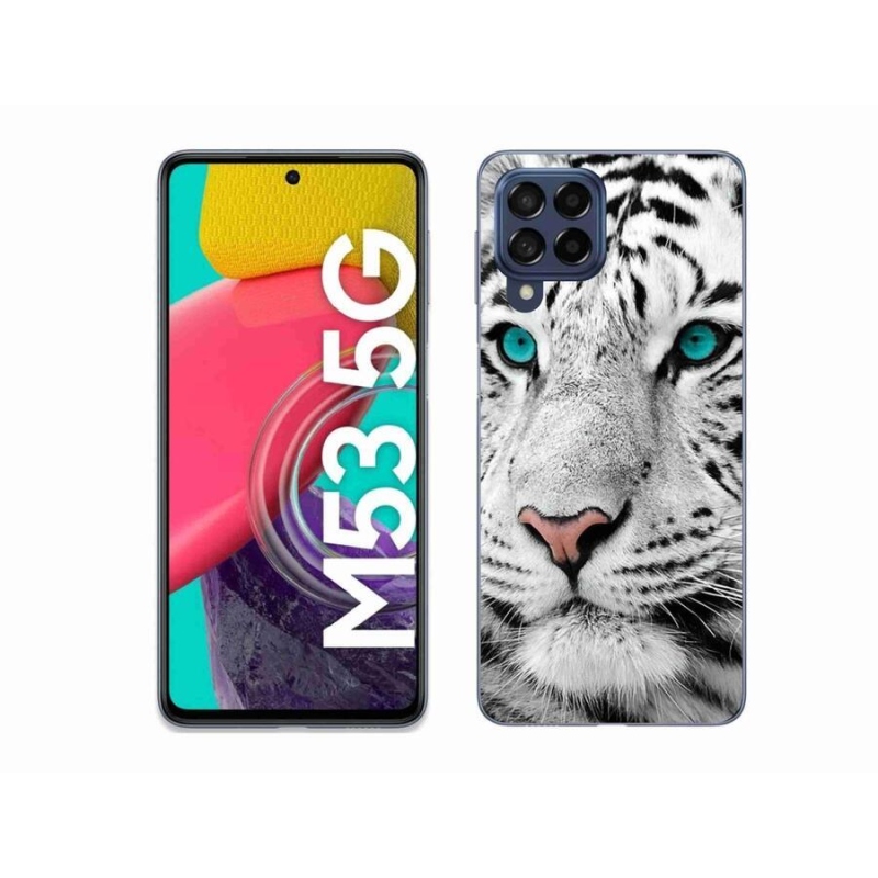 Gél védőhuzat mmCase Samsung Galaxy M53 5G - fehér tigris