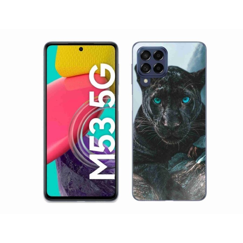 Gél védőhuzat mmCase Samsung Galaxy M53 5G - fekete párduc