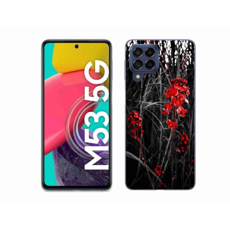 Gél védőhuzat mmCase Samsung Galaxy M53 5G - piros növényhez