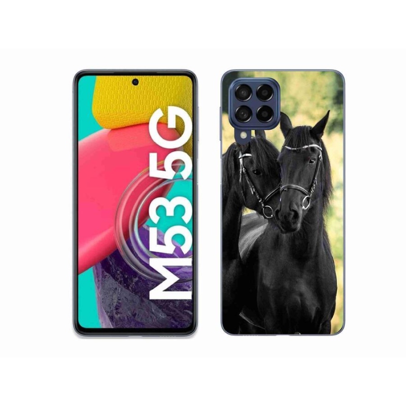 Zselés borítás mmCase Samsung Galaxy M53 5G - két fekete ló