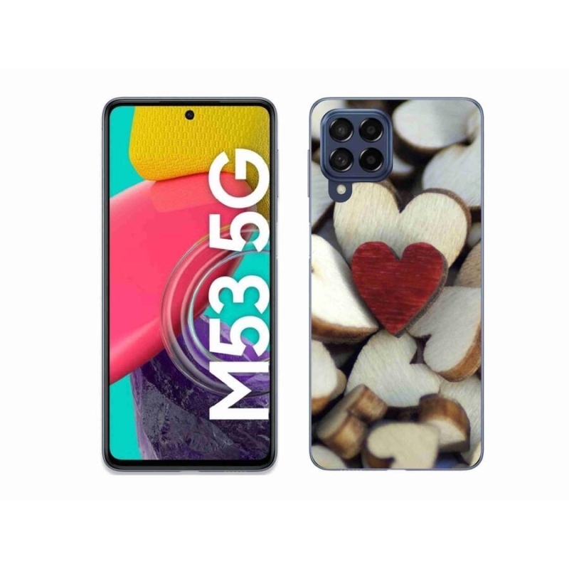 Gél védőhuzat mmCase Samsung Galaxy M53 5G - gravírozott piros szív