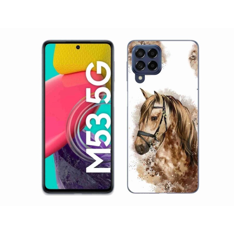 Zselés borítás mmCase Samsung Galaxy M53 5G - barna rajzfilm lóhoz