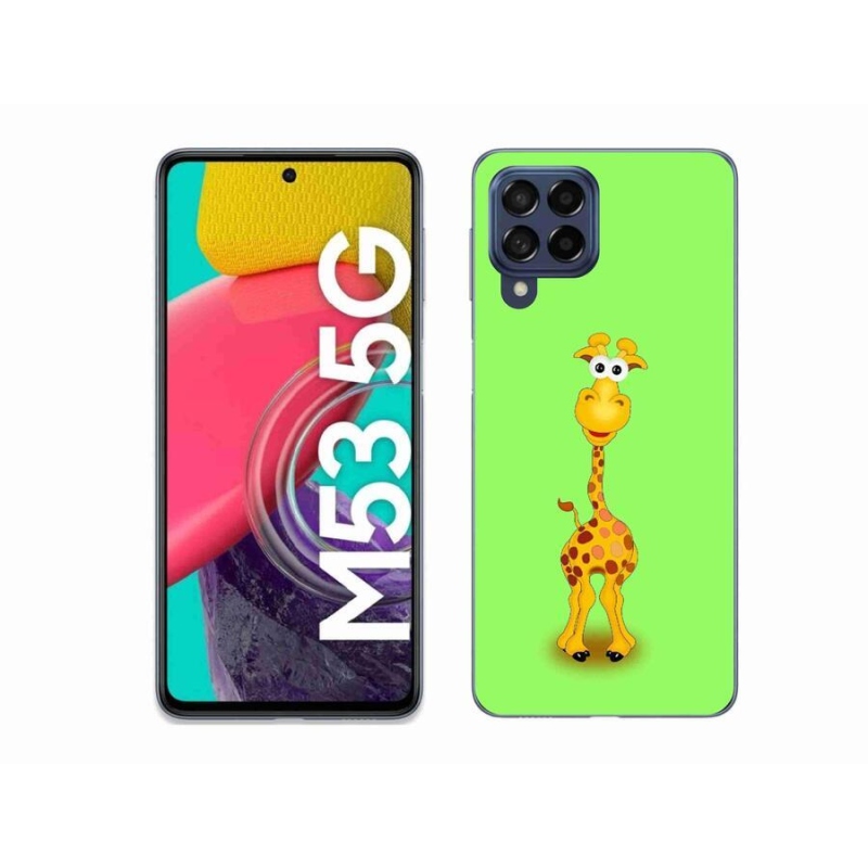 Zselés borítás mmCase Samsung Galaxy M53 5G - rajzfilm zsiráfhoz