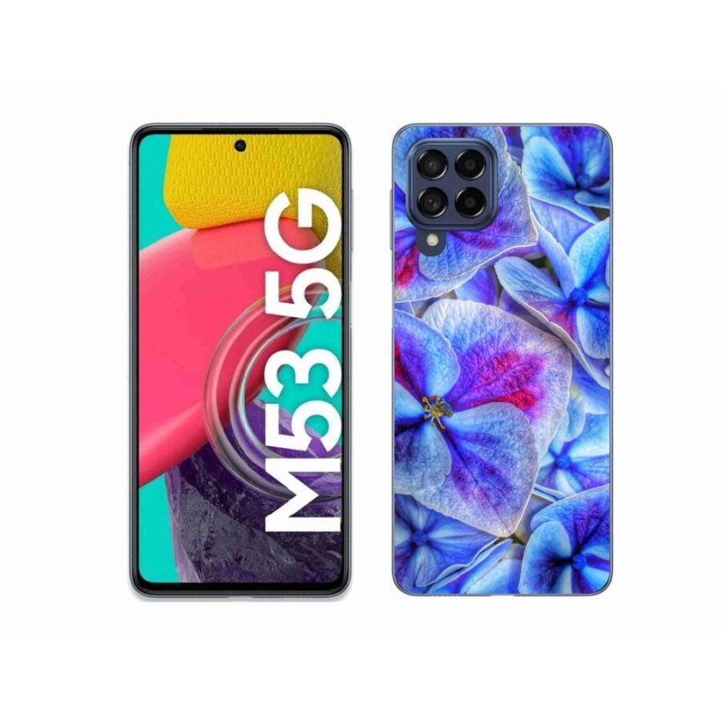 Gél védőhuzat mmCase Samsung Galaxy M53 5G - kék virágok 1