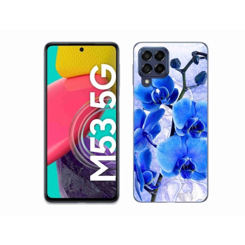 Gél védőhuzat mmCase Samsung Galaxy M53 5G - kék virágok