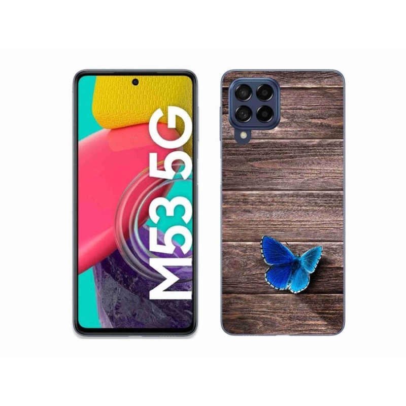 Gél védőhuzat mmCase Samsung Galaxy M53 5G - kék pillangó 1