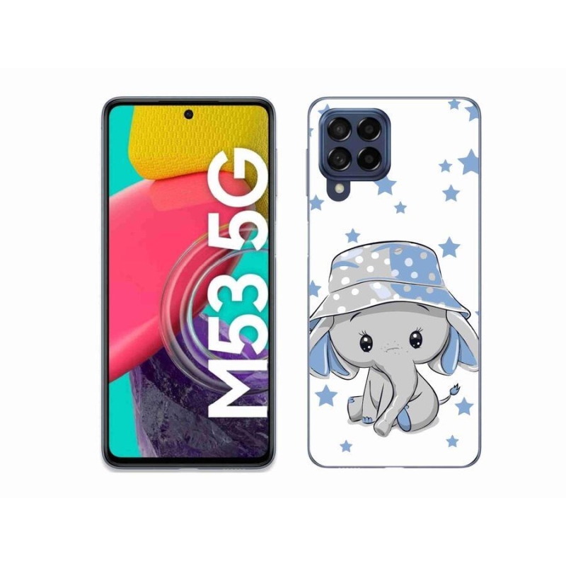 Gél védőhuzat mmCase Samsung Galaxy M53 5G - kék elefánthoz
