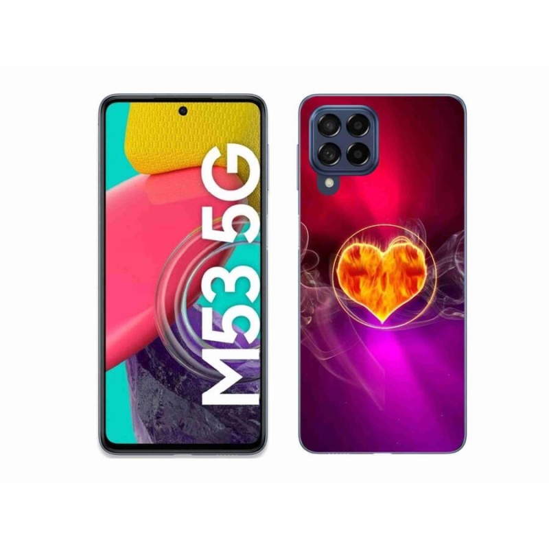 Gél borító mmCase Samsung Galaxy M53 5G - tüzes szív - Samsung Galaxy M53 5G számára