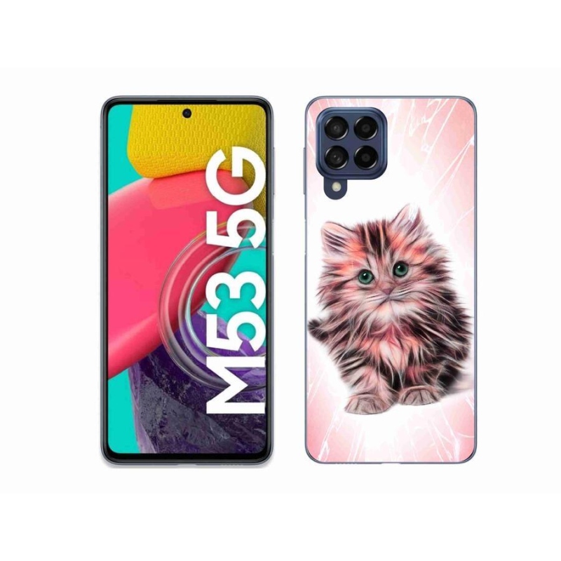Gél borító mmCase Samsung Galaxy M53 5G - aranyos cica - Samsung Galaxy M53 5G számára