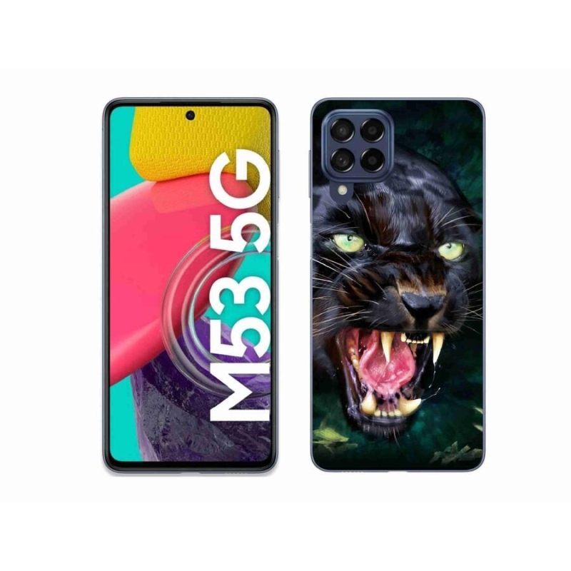 Gél borító mmCase Samsung Galaxy M53 5G - dühös fekete párduchoz
