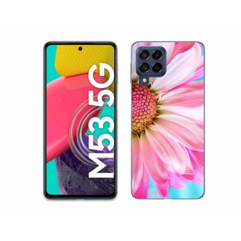 Gél védőhuzat mmCase Samsung Galaxy M53 5G - rózsaszín virág