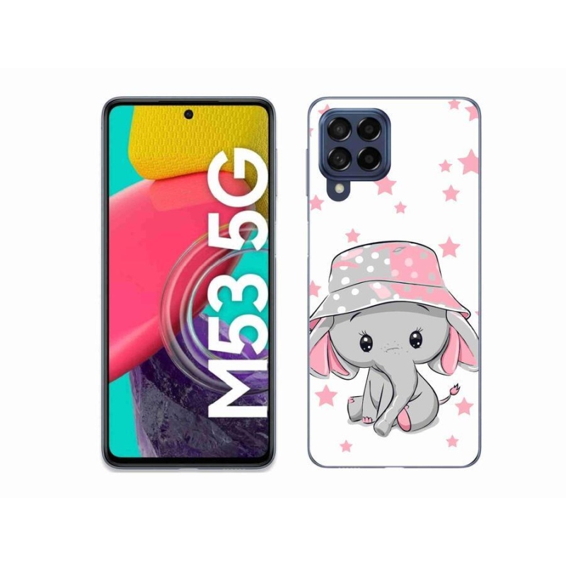 Gél védőhuzat mmCase Samsung Galaxy M53 5G - rózsaszín elefánthoz