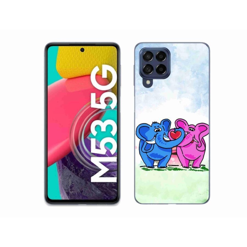 Gél borító mmCase mobiltelefonhoz Samsung Galaxy M53 5G - szerelmes elefántokba