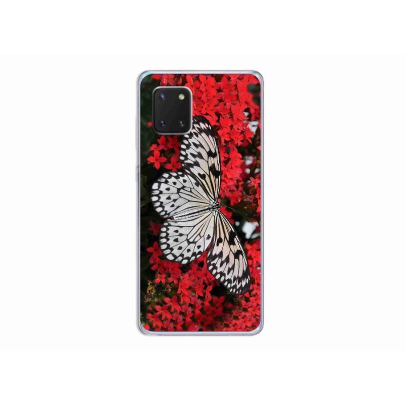 Zselés borítás mmCase Samsung Galaxy Note 10 Lite készülékhez - fekete-fehér pillangó 1