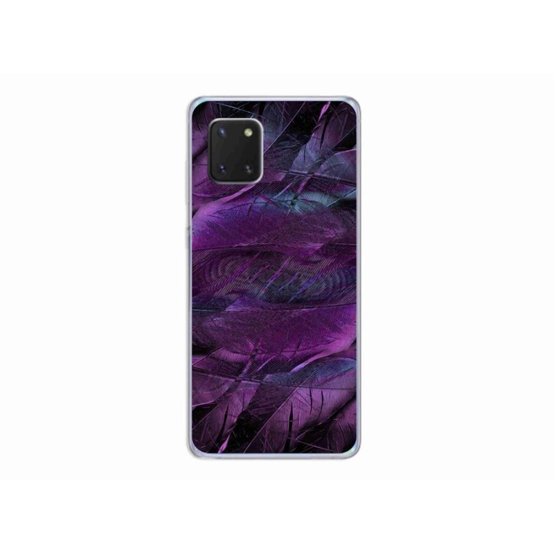 Zselés borítás mmCase Samsung Galaxy Note 10 Lite készülékhez - lila tollak