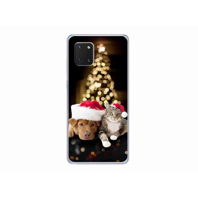 Gél borítás mmCase Samsung Galaxy Note 10 Lite készülékhez - Karácsonyi kutya és macska