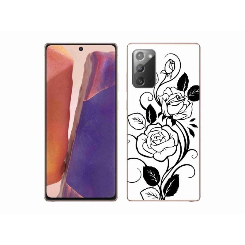 Zselés borítás mmCase Samsung Galaxy Note 20/Note 20 5G - fekete és fehér rózsa