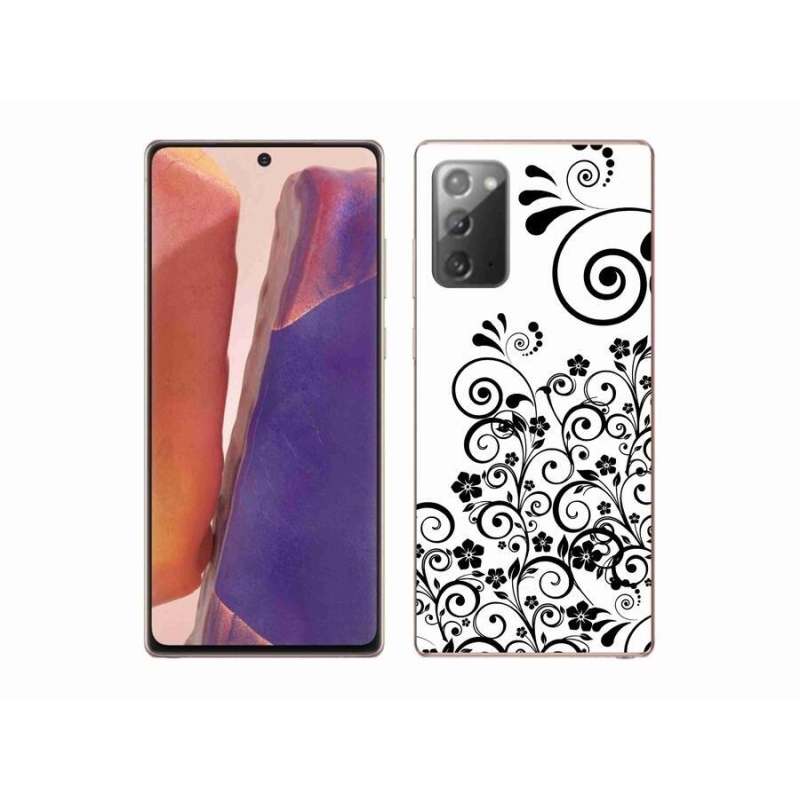 Zselés borítás mmCase Samsung Galaxy Note 20/Note 20 5G - fekete és fehér virágmintás borítás Samsung Galaxy Note 20/Note 20 5G készülékhez