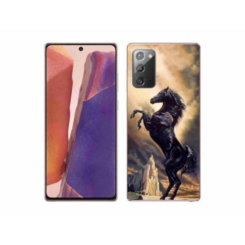 Zselés borító mmCase Samsung Galaxy Note 20/Note 20 5G - fekete rajzfilm lóhoz