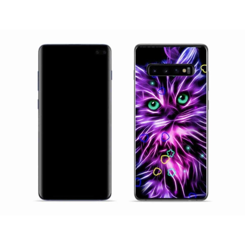 Gél borítás mmCase Samsung Galaxy S10 készülékhez - absztrakt macska