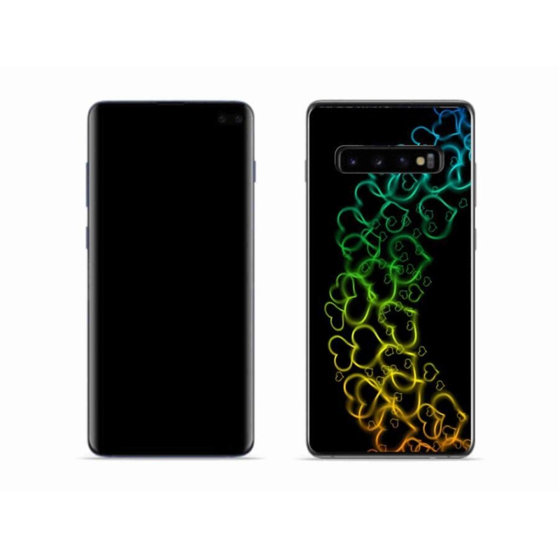 Zselés borítás mmCase Samsung Galaxy S10 készülékhez - színes szívek