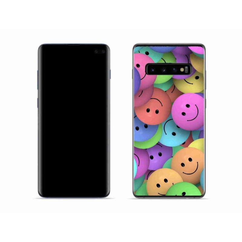 Gél borítás mmCase Samsung Galaxy S10 készülékhez - színes smileyk