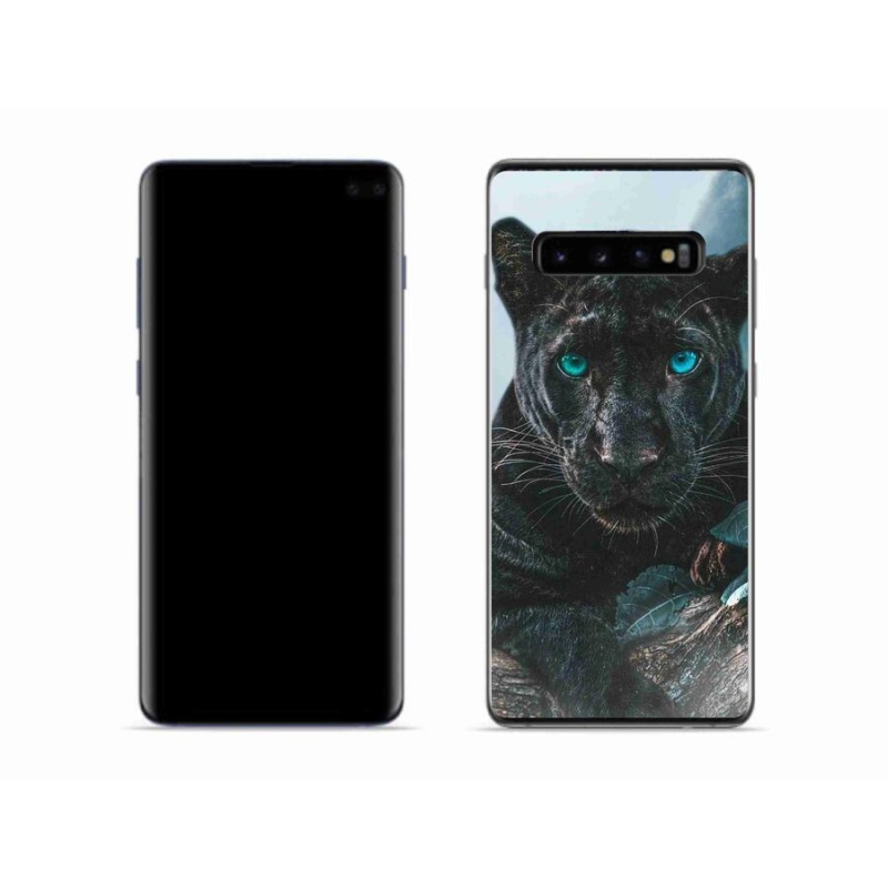 Zselés borítás mmCase Samsung Galaxy S10 készülékhez - fekete párduc