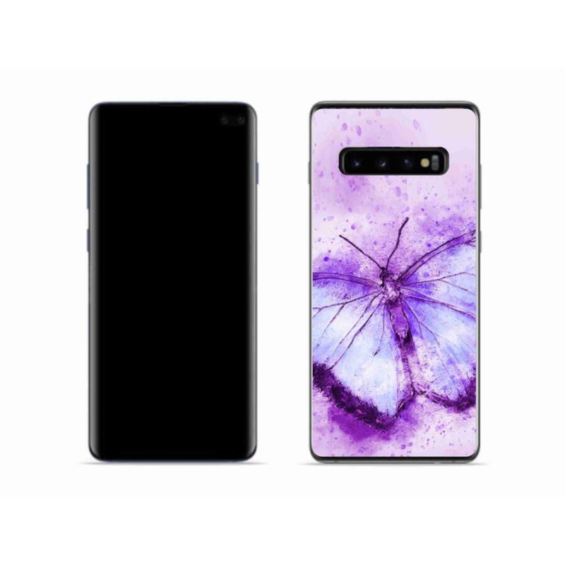Zselés borítás mmCase Samsung Galaxy S10 készülékhez - lila pillangó