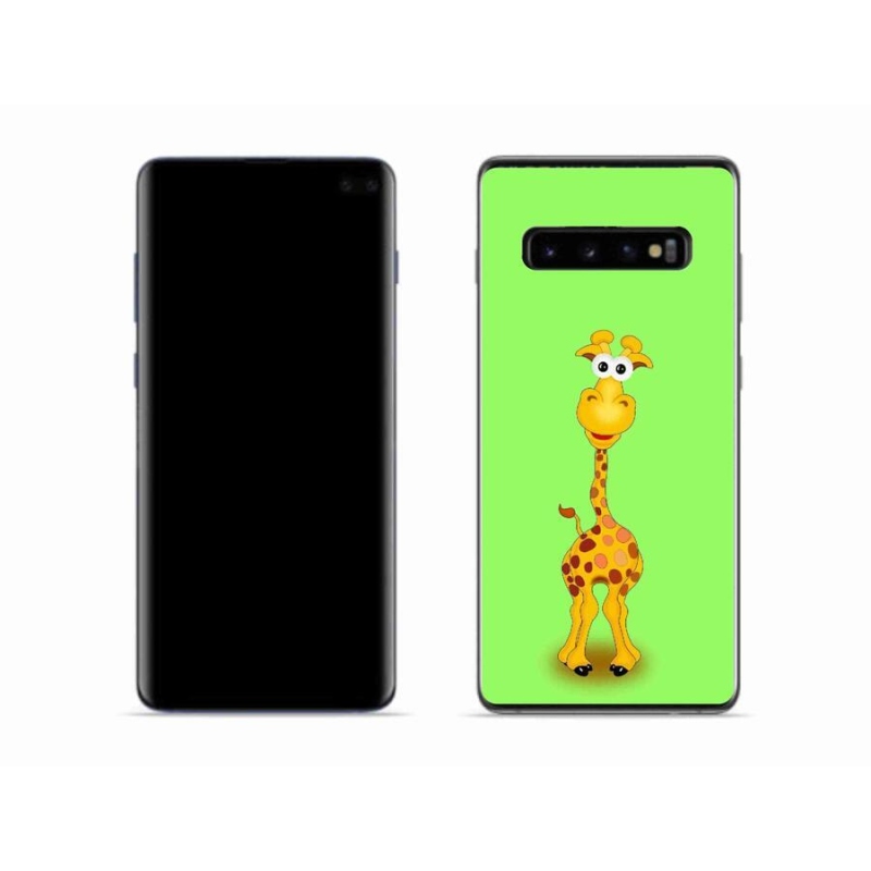 Gél borítás mmCase Samsung Galaxy S10 készülékhez - rajzfilm zsiráf