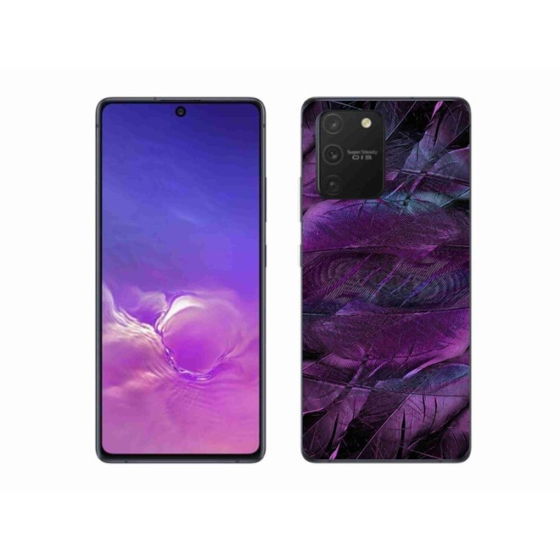 Zselés borítás mmCase Samsung Galaxy S10 Lite készülékhez - lila tollak