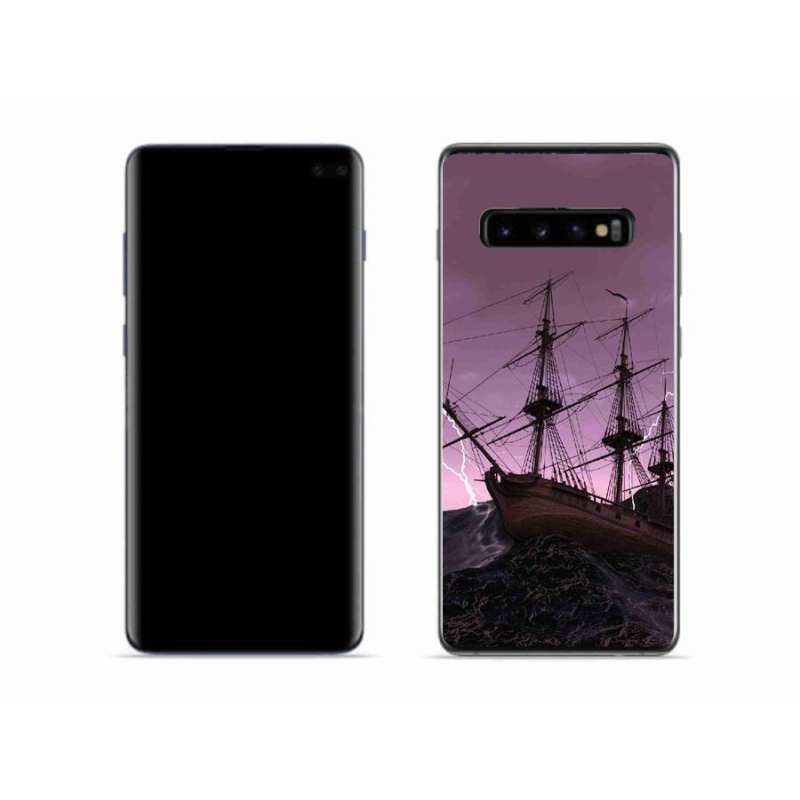 Zselés borítás mmCase Samsung Galaxy S10 készülékhez - hajó a viharban