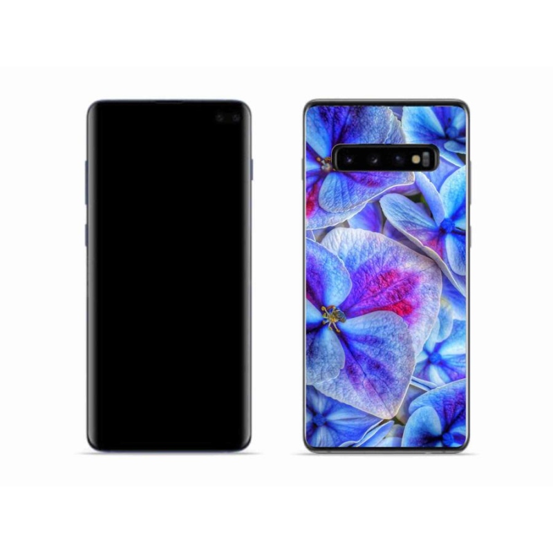 Gél védőhuzat mmCase Samsung Galaxy S10 - kék virágok 1
