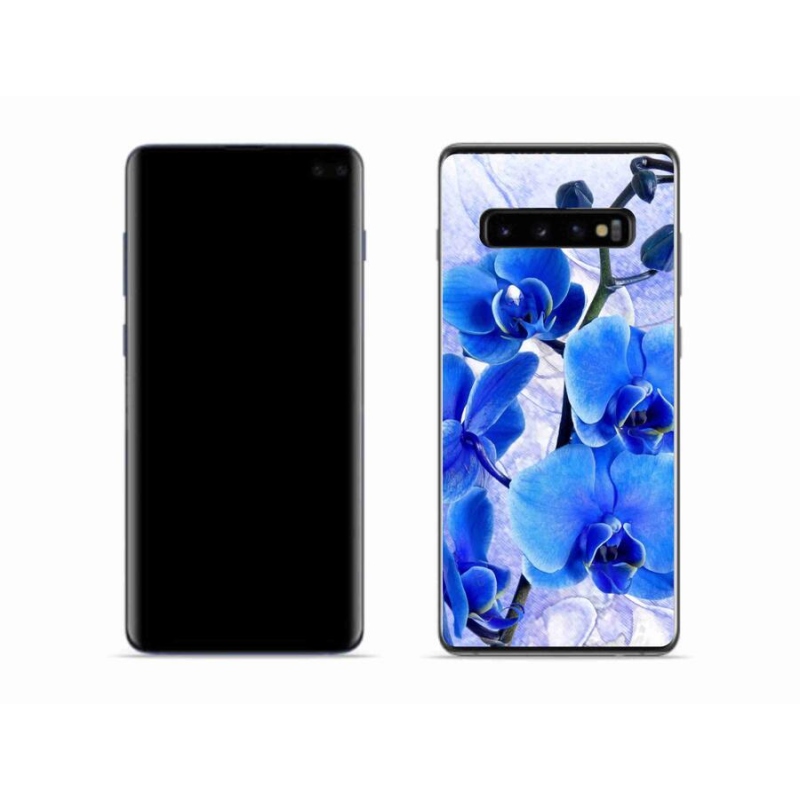 Gél borítás mmCase Samsung Galaxy S10 készülékhez - kék virágok
