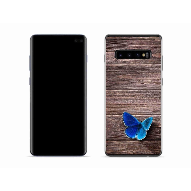 Gél védőhuzat mmCase Samsung Galaxy S10 - kék pillangó 1