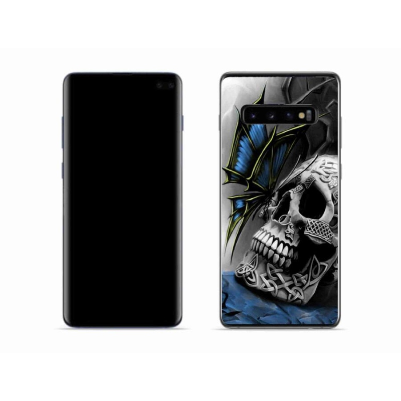 Gél borítás mmCase Samsung Galaxy S10 készülékhez - pillangó és koponya