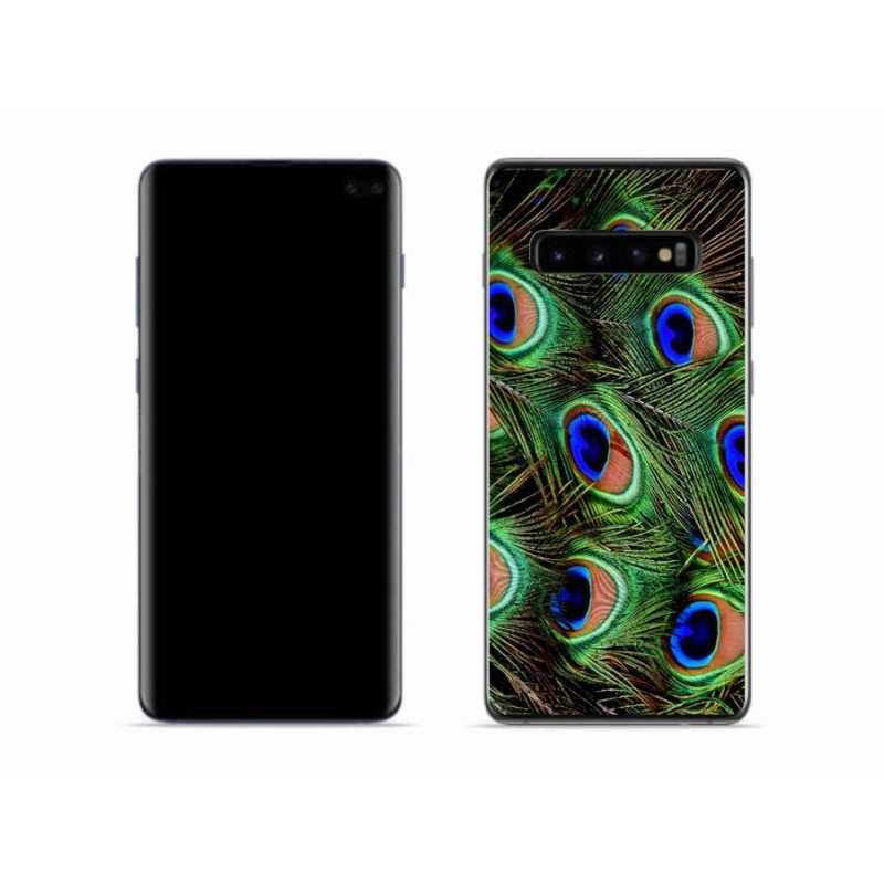 Zselés borítás mmCase Samsung Galaxy S10 készülékhez - pávatoll