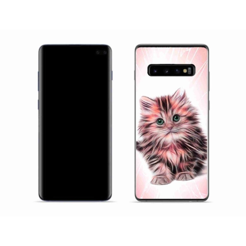 Gél borítás mmCase Samsung Galaxy S10 készülékhez - aranyos cica