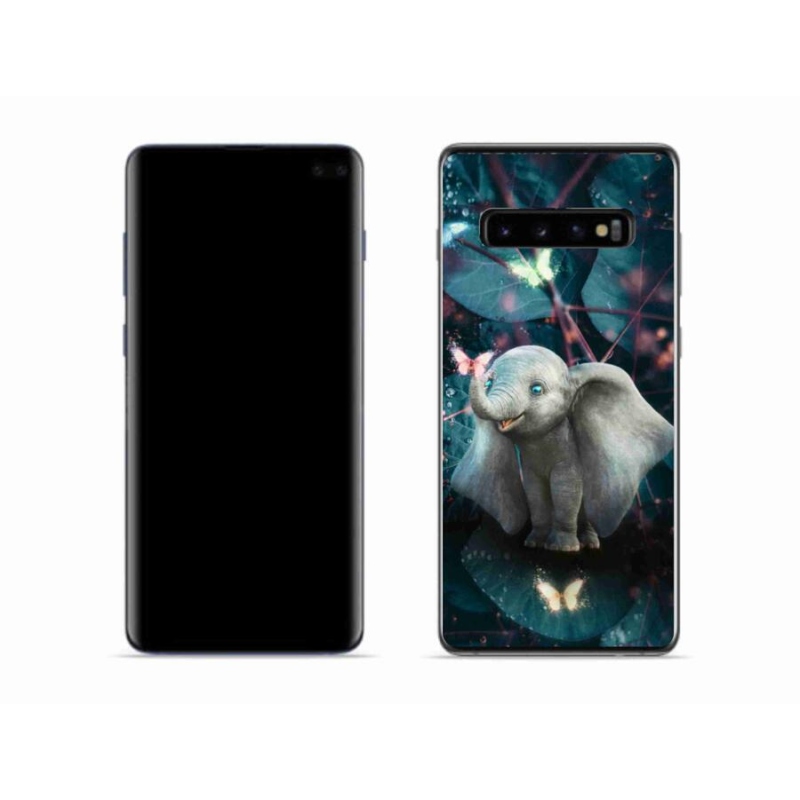 Gél borítás mmCase Samsung Galaxy S10 készülékhez - aranyos elefánt