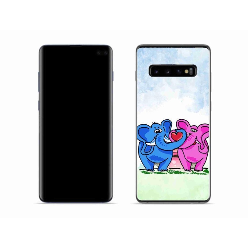 Gél borítás mmCase Samsung Galaxy S10 készülékhez - szerelmes elefántok