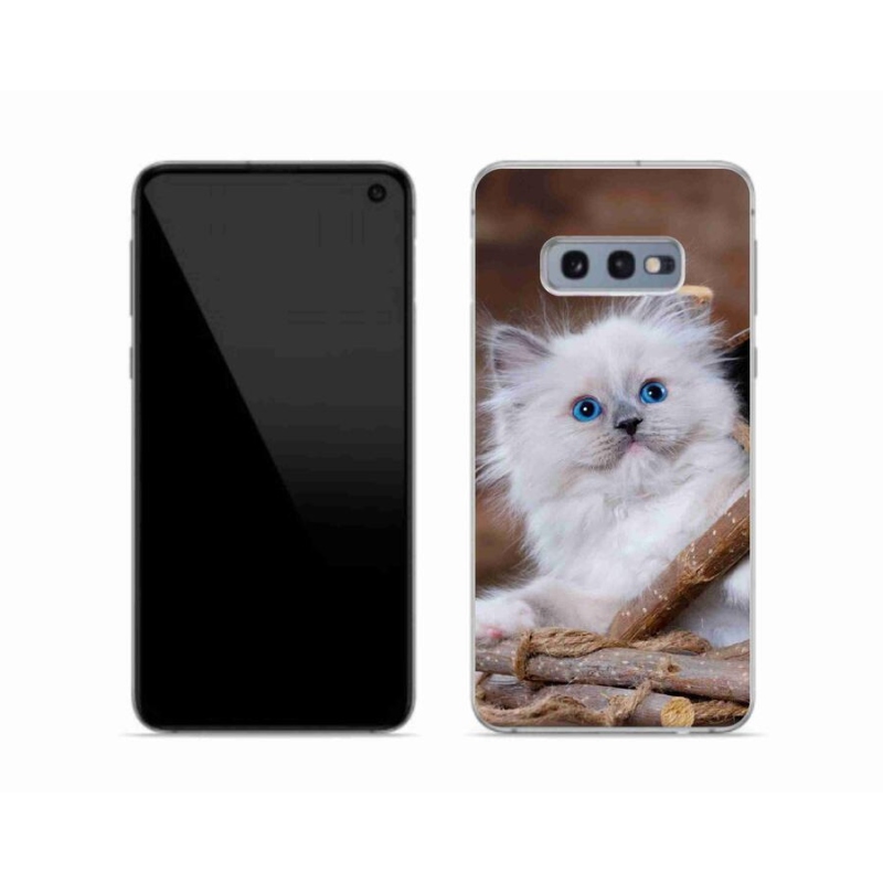 Zselés borítás mmCase Samsung Galaxy S10e készülékhez - fehér cica