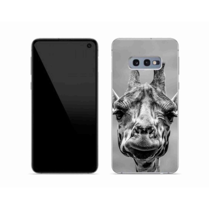 Zselés borítás mmCase Samsung Galaxy S10e készülékhez - fekete-fehér zsiráf