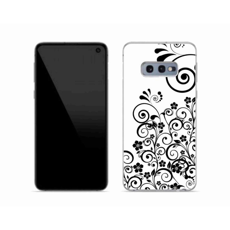 Zselés borítás mmCase Samsung Galaxy S10e készülékhez - fekete-fehér virágminták