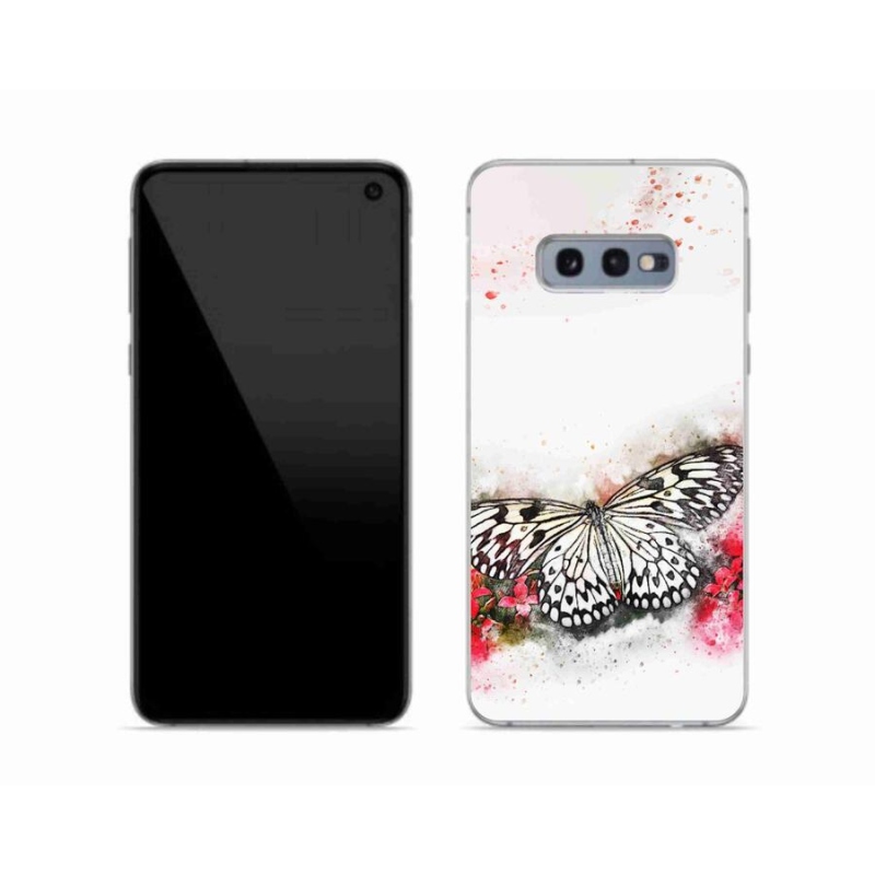 Zselés borítás mmCase Samsung Galaxy S10e készülékhez - fekete-fehér pillangó