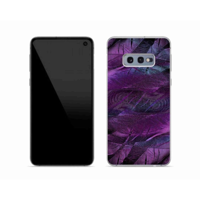 Gél védőhuzat mmCase Samsung Galaxy S10e készülékhez - lila tollak