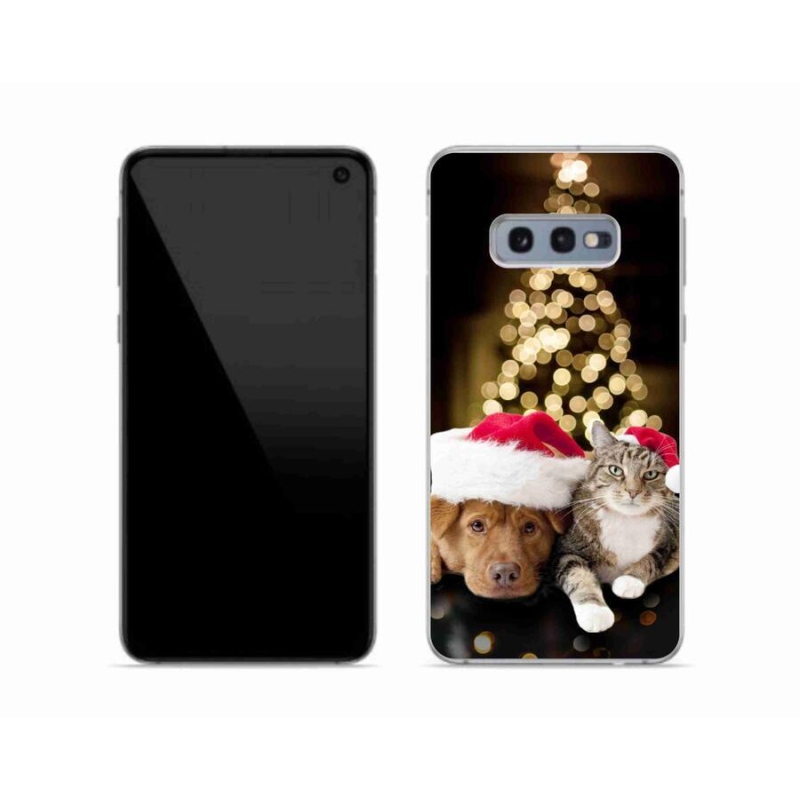 Gél borítás mmCase Samsung Galaxy S10e készülékhez - Karácsonyi kutya és macska