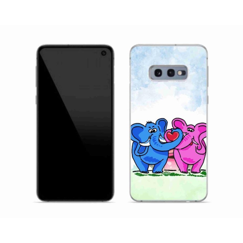 Gél borító mmCase a mobiltelefonon Samsung Galaxy S10e - szerelmes elefántok