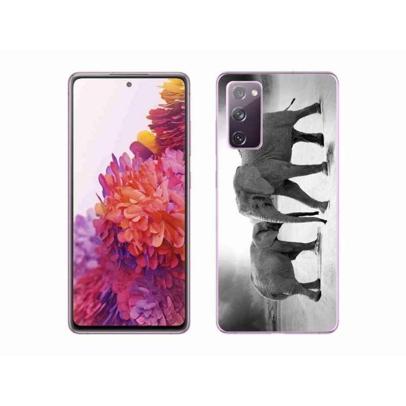 Zselés borítás mmCase Samsung Galaxy S20 FE készülékhez - fekete és fehér elefántok